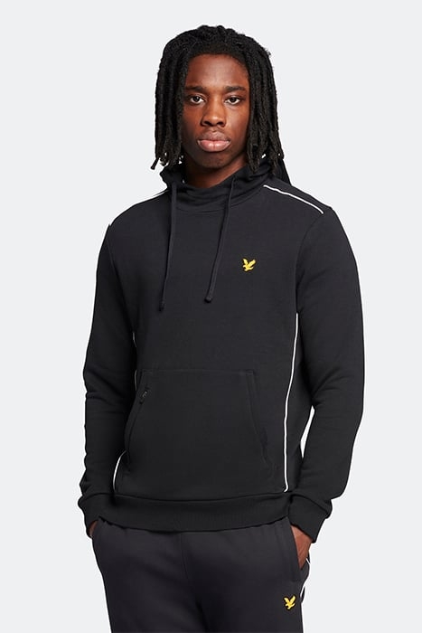 HOODIE WITH CONTRAST PIPING TRUE BLACK 1