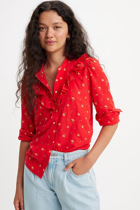 CARINNA BUTTON-DOWN SHIRT RED 4