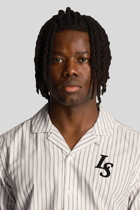 PINSTRIPE REVERE COLLAR SHIRT CHALK 5