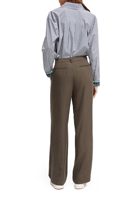 DRAPEY MID RISE WIDE LEG PANT DARK TAUPE 3