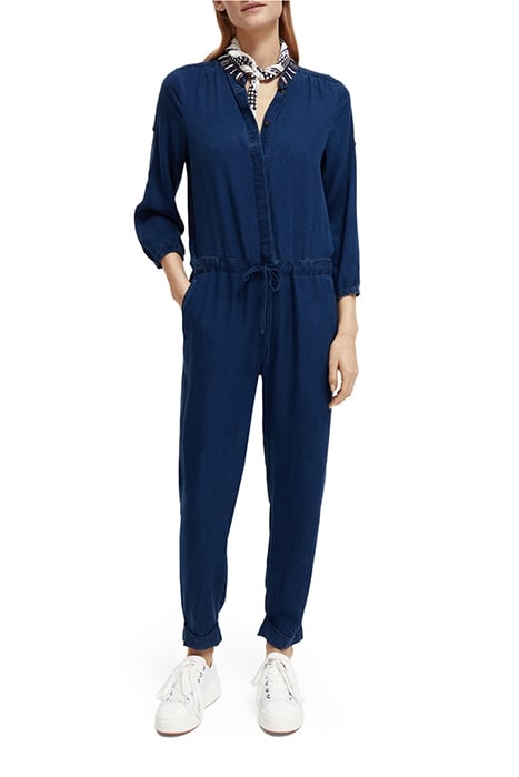 INDIGO TENCEL DENIM WASHED ALL IN ONE WITH BEADING DETAILS 1