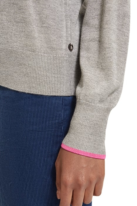 ROLL NECK PULLOVER MID GREY MELANGE 7