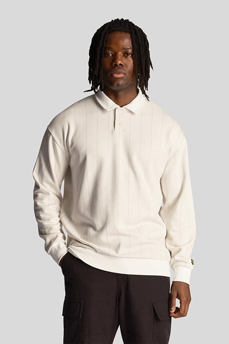 PINSTRIPE COLLARED SWEATSHIRT CHALK 1