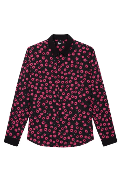 CHEMISE MANCHES LONGUES COL CLASSIQUE BLACK / PINK 1