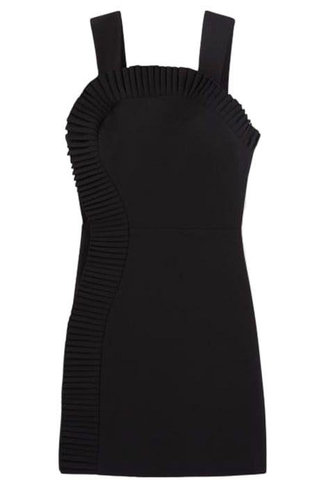 ROBE COURTE DOS NU AVEC FROUFROUS EN ROMANTIC CREPE BLACK 3