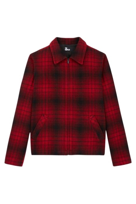 BLOUSON CARREAUX ROUGE ET NOIR ZIPE RED / BLACK 3