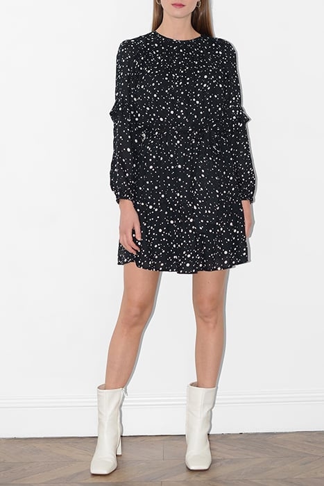 CHRISTMAS POLKA LS RND NK DRS BLACK 1