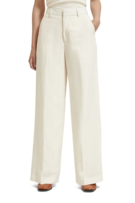 HANA - TAILORED HIGH RISE WIDE LEG PANTS ECRU 1