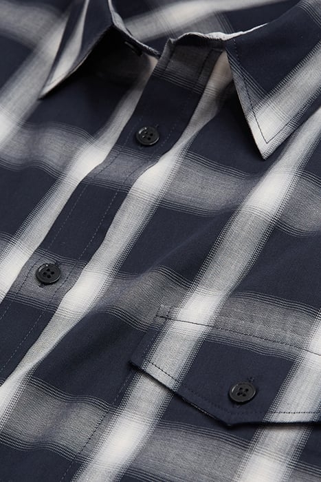 CHEMISE MANCHES LONGUES ET POCHES A CARREAUX NAVY ECRU 2