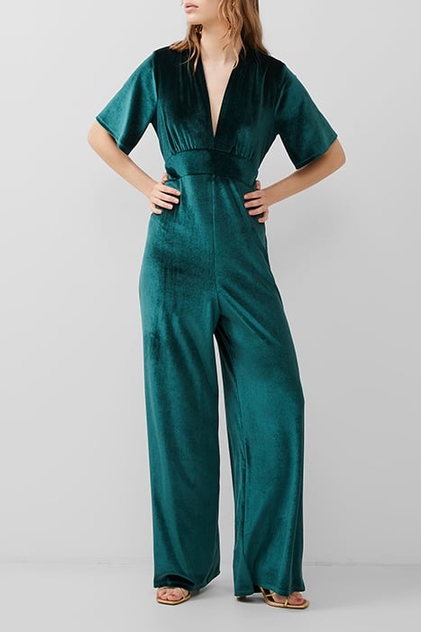 SULA VELVET SS JUMPSUIT GREEN 1