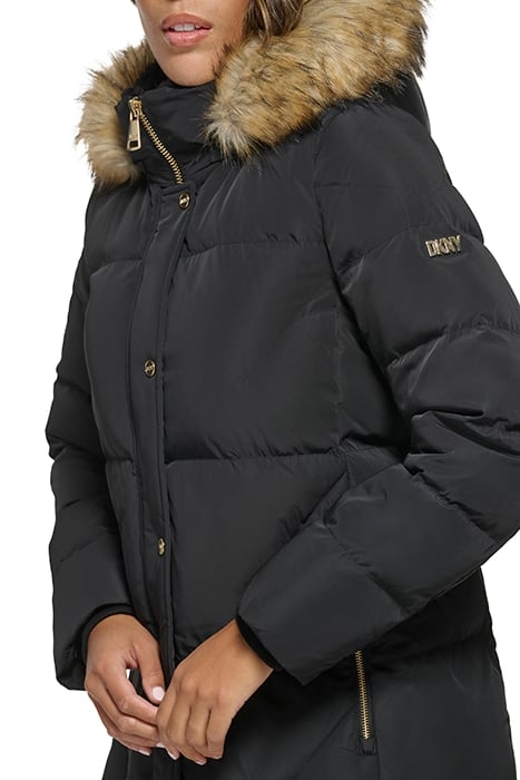 ZPFRT W/FUR DOWN JKT BLACK 6