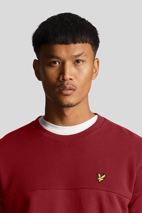 TEXTURED CREW NECK SWEATSHIRT BURGUNDY GLADE 5