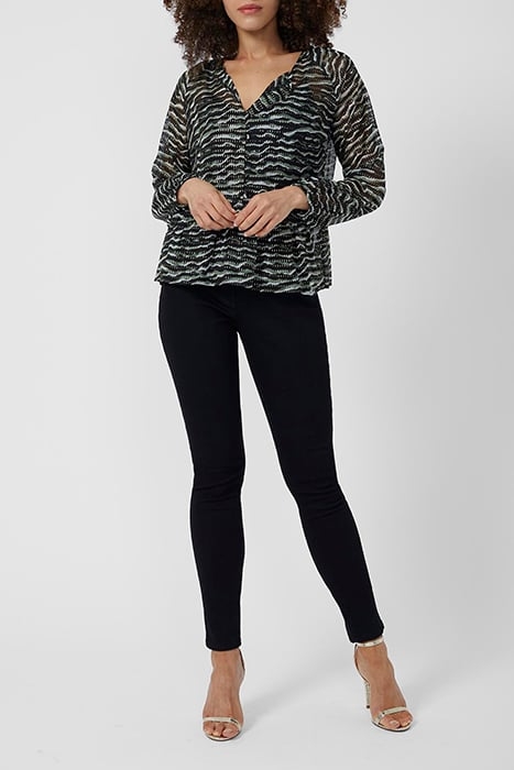 WINTER SHEEN LS RND NK BLOUSE BLACK 1