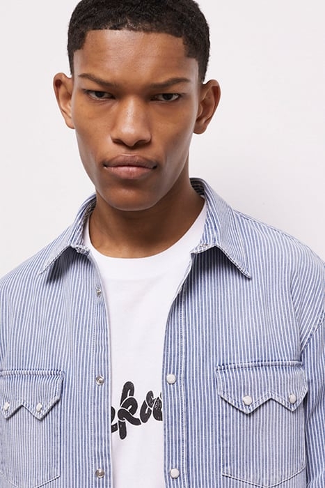 CHEMISE DENIM À RAYURE BLUE DENIM 6