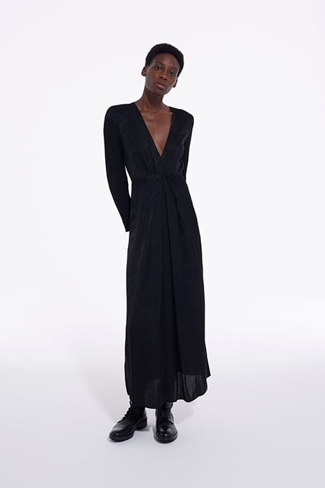 ROBE LONGUE JACQUARD PEARLS BLACK 1