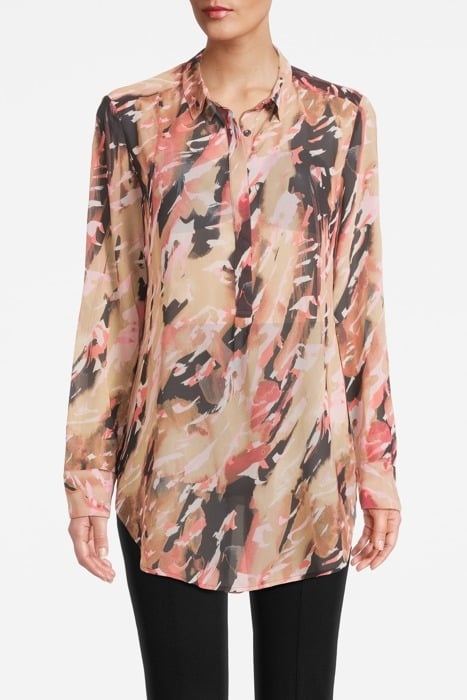 COMMA BLOUSES BROWN AOP 1