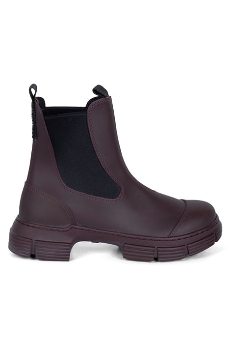 RECYCLED RUBBER CITY BOOT BURGUNDY 1