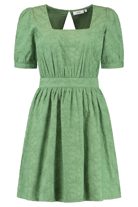 LADIES JENN DRESS 3D PALM EMBRO GREEN GREEK PALM 5