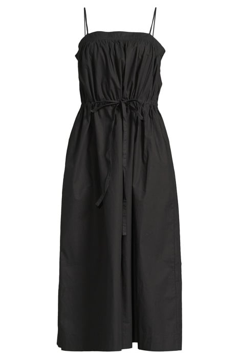 COTTON POPLIN MAXI STRAP DRESS BLACK 3