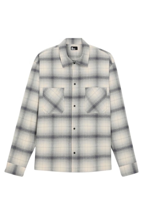 CHEMISE MANCHES LONGUES A CARREAUX NAVY-BEIGE 1