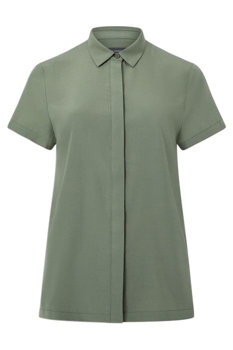 PLEAT BACK BUTTON THRU KHAKI 1