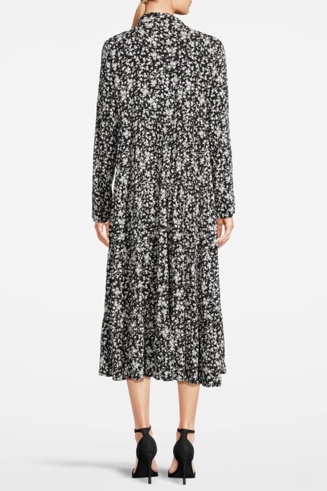 PRINTED CREPE LAYER DRESS BLACK 2