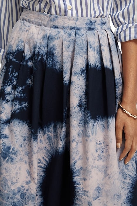 BLEACH PRINT SKIRT ICE DYE NAVY 7