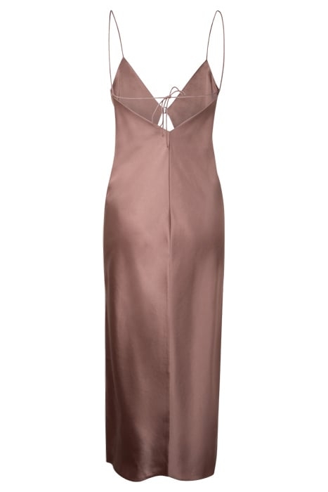 SATIN SLIP DRESS ALMOND 2