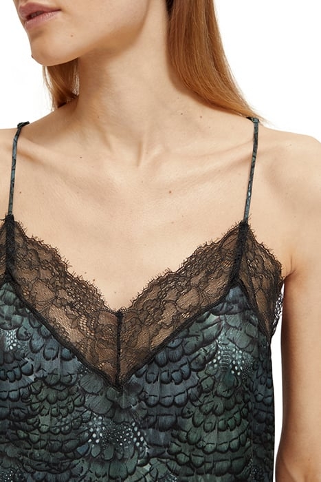 CAMISOLE WITH LACE DETAIL FEATHER BOTTLE GREEN 6