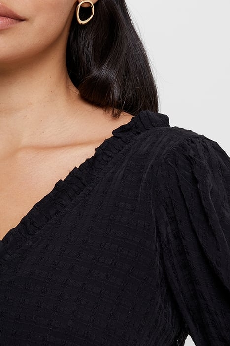 BIRCH PUFF SLEEVE DRESS BLACK 4