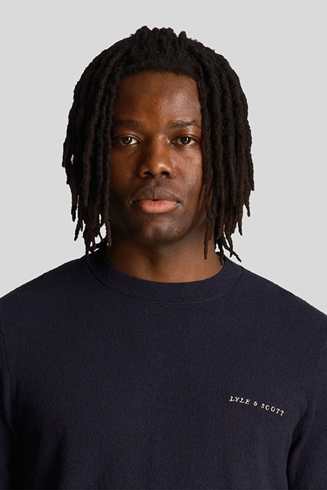 BOUCLE CREW NECK JUMPER DARK NAVY 5