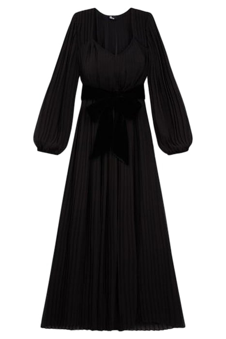 ROBE LONGUE PLISSEE VELVET CEINTURE BLACK 1