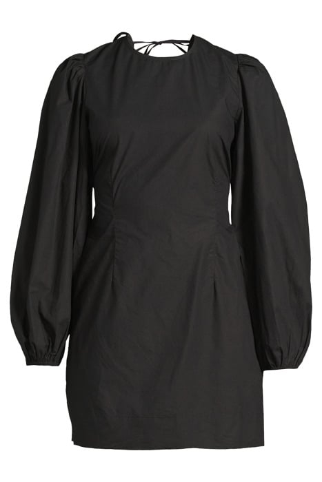 COTTON POPLIN OPEN BACK MINI DRESS BLACK 3