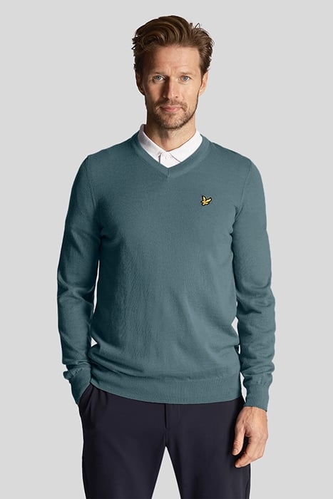 GOLF V NECK PULLOVER IRON BLUE 1