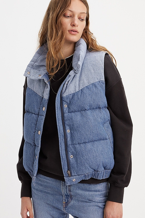 PADDED GILET IN DENIM 5