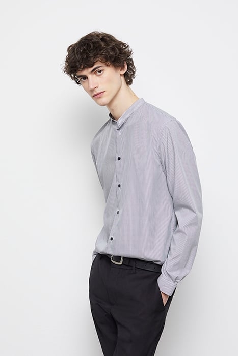 CHEMISE SLIM D COL OFFICIER BLACK WHITE 1