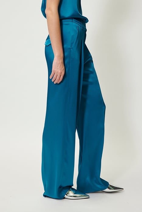 SATIN WIDELEG PANTS DEEP TURQUOISE 5