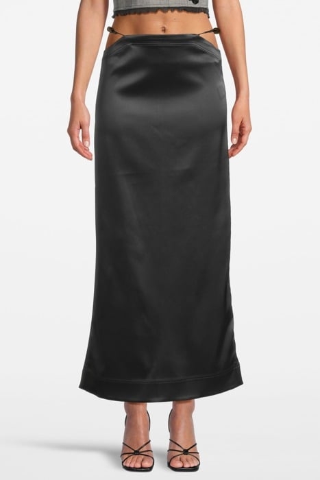 DOUBLE SATIN MAXI SKIRT BLACK 1