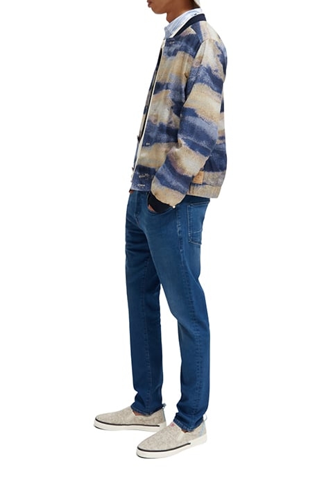 JACQUARD BOMBER JACKET BLURRED LANDSCAPE BLUE 5