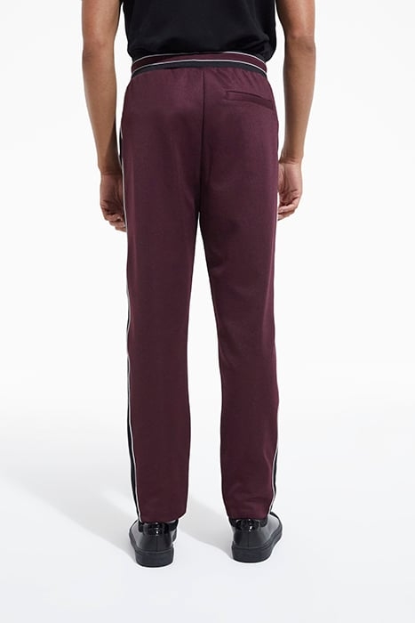 JOGGING AVEC BANDES CONTRASTEES ET PIPING BURGUNDY 2