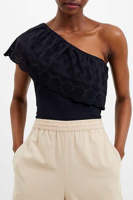 ROSANA BRODERIE ONE SHLD TOP BLACK 1