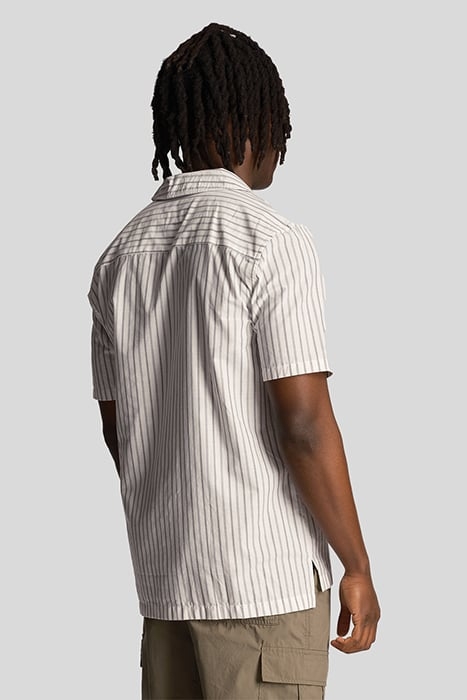 PINSTRIPE REVERE COLLAR SHIRT CHALK 2