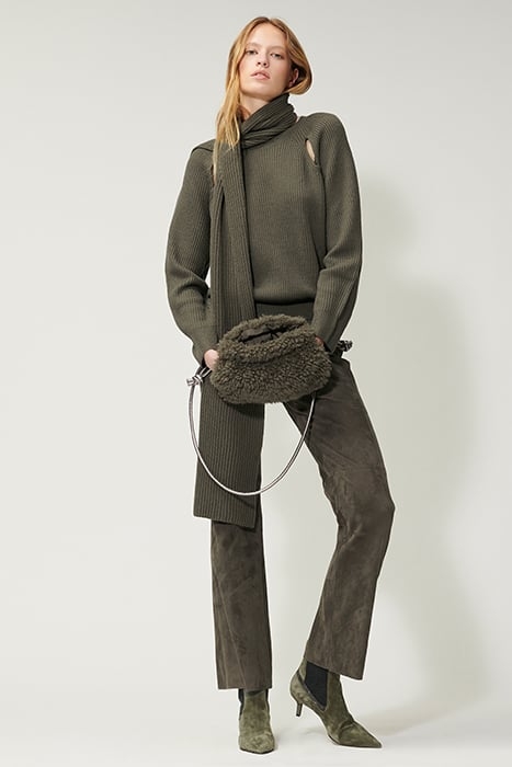 CUT-OUT PULLOVER GREYISH KHAKI 1