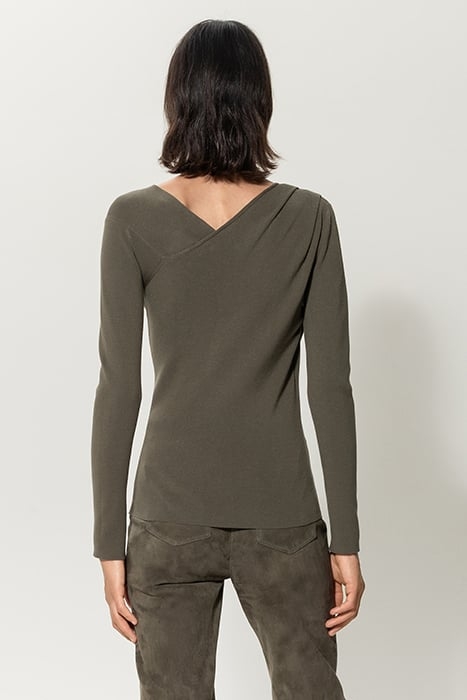 ASYMMETRICAL SWEATER GREYISH KHAKI 2