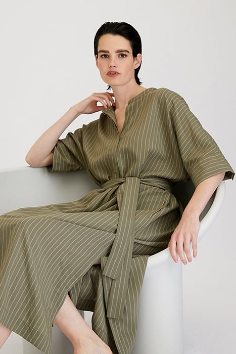 EASY SHIRT DRESS STRIPE GREEN KELP 3