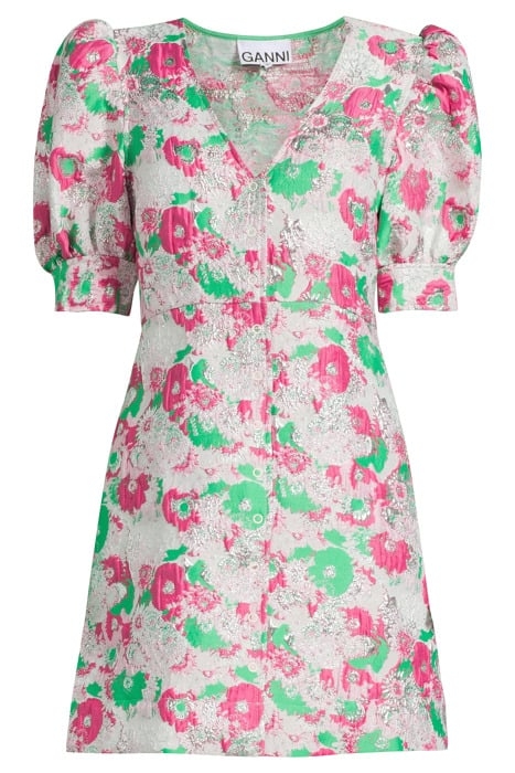 3D JACQUARD BUTTON DOWN MINI DRESS SUGAR PLUM 3