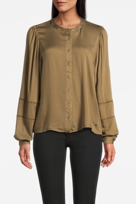 BLOUSE WOVEN LONG SLEEVES 22002037 MILITARY OLIVE 1