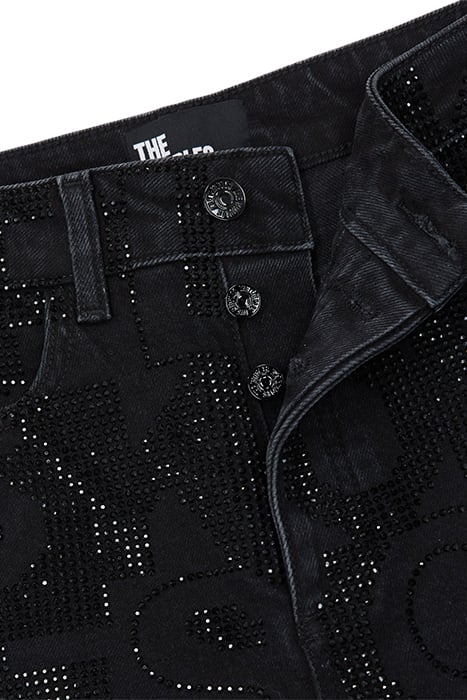 JEAN SLIM NOIR LOGO STRASS BLACK WASHED 2