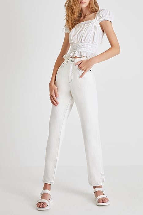 ALMO COTTON SQUARE NECK TOP WHITE 1