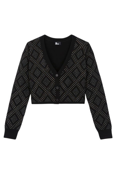 CARDIGAN COURT BOUTONNE BLACK 1